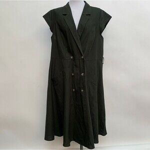 City Chic Women's A-Line Dress XL 22 Military Green NWT